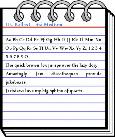 ITC Kallos LT Std Medium Font