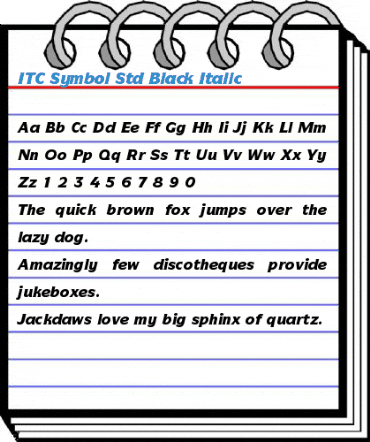 ITC Symbol Std Black Italic Font