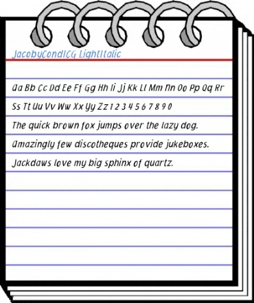 JacobyCondICG LightItalic Font
