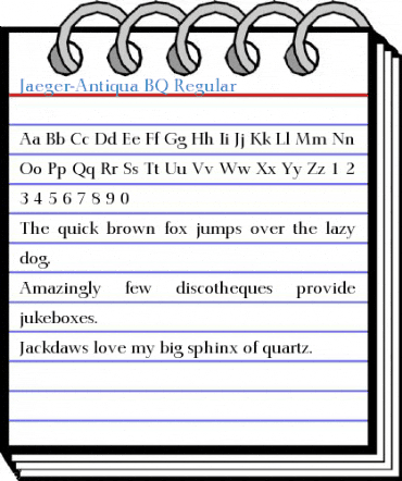 Jaeger-Antiqua BQ Regular Font
