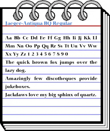 Jaeger-Antiqua BQ Regular Font