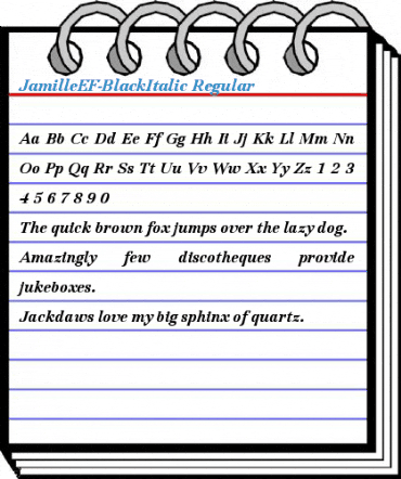 JamilleEF-BlackItalic Regular Font