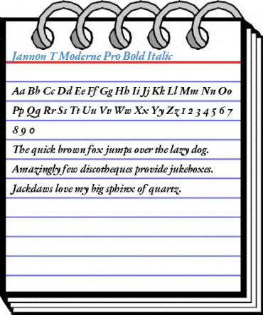 Jannon T Moderne Pro Bold Italic Font