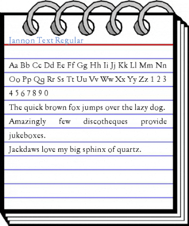 Jannon Text Regular Font