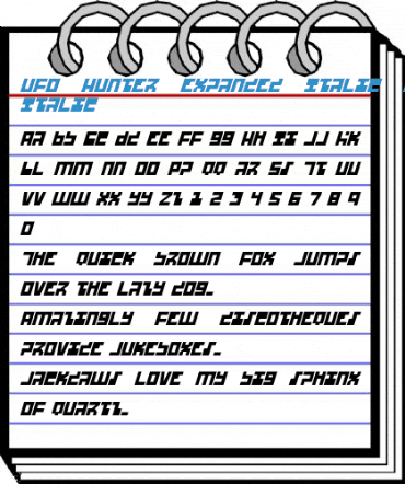 UFO Hunter Expanded Italic Expanded Italic Font