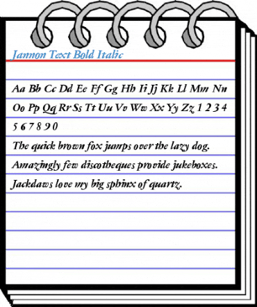 Jannon Text Bold Italic Font