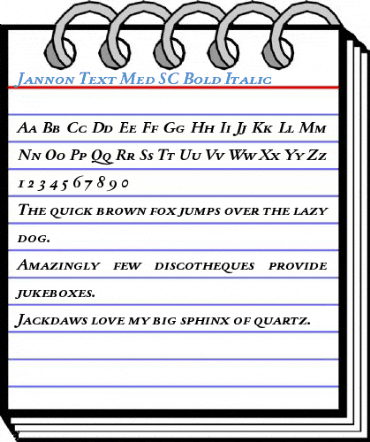Jannon Text Med SC Bold Italic Font