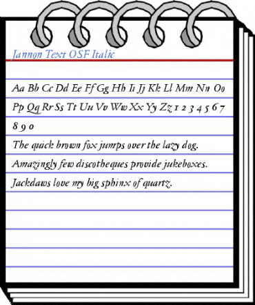Jannon Text OSF Italic Font