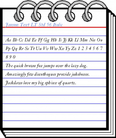 Janson Text LT Std 56 Italic Font