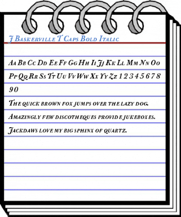 J Baskerville T Caps Bold Italic Font
