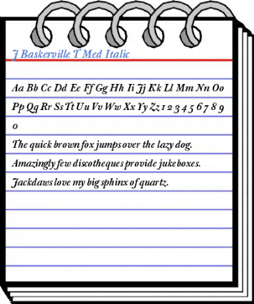 J Baskerville T Med Italic Font