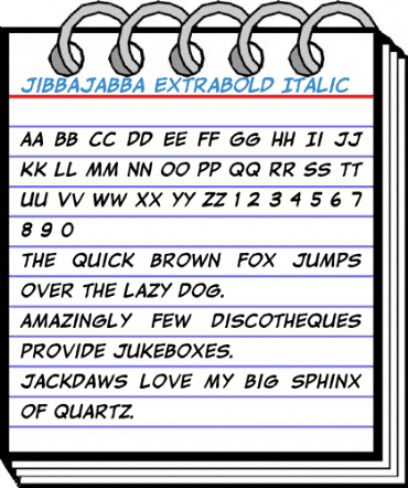jibbajabba ExtraBold Italic Font