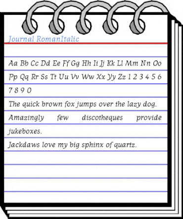 Journal RomanItalic Font