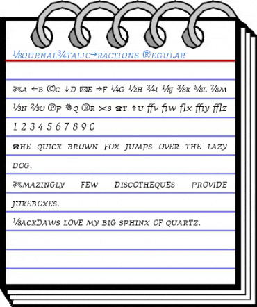 JournalItalicFractions Font