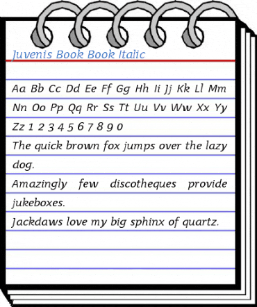 Juvenis Book Book Italic Font