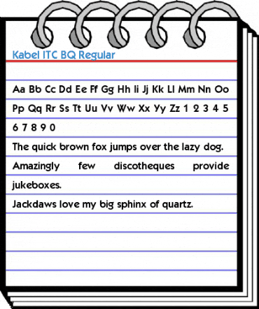 Kabel ITC BQ Regular Font