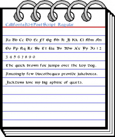 CallifontsA04PostScript Regular Font
