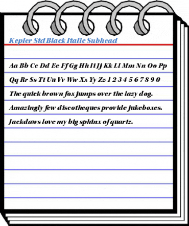Kepler Std Black Italic Subhead Font