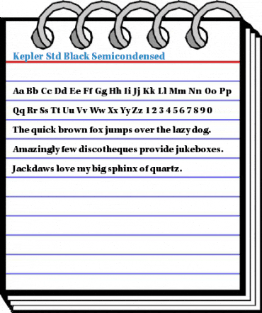 Kepler Std Black Semicondensed Font