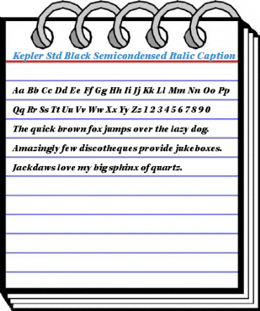 Kepler Std Black Semicondensed Italic Caption Font