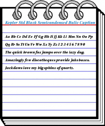Kepler Std Black Semicondensed Italic Caption Font