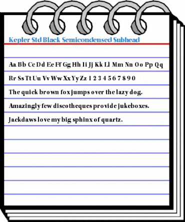 Kepler Std Black Semicondensed Subhead Font