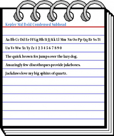 Kepler Std Bold Condensed Subhead Font
