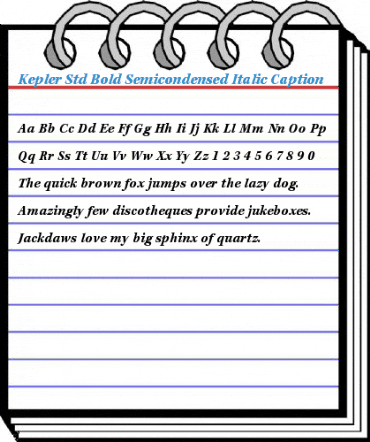 Kepler Std Bold Semicondensed Italic Caption Font