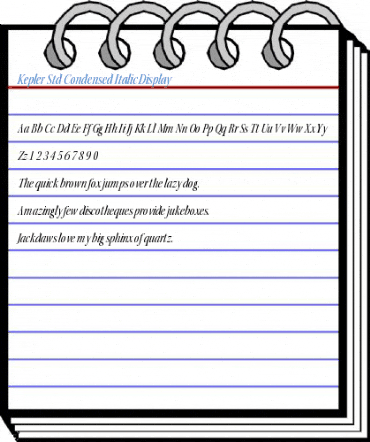 Kepler Std Condensed Italic Display Font