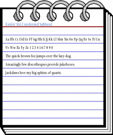 Kepler Std Condensed Subhead Font