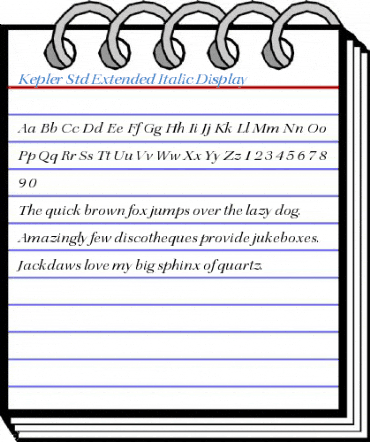 Kepler Std Extended Italic Display Font