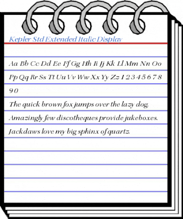 Kepler Std Extended Italic Display Font