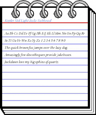 Kepler Std Light Italic Subhead Font