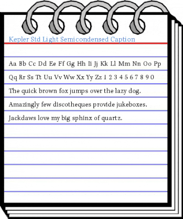Kepler Std Light Semicondensed Caption Font
