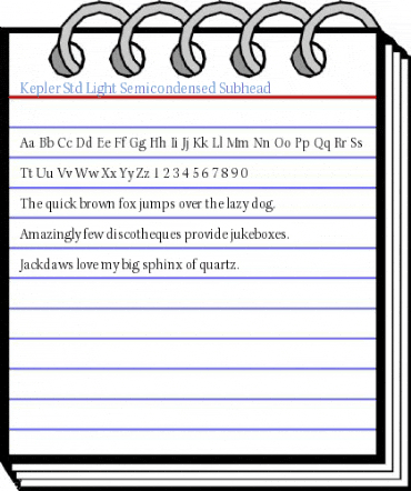 Kepler Std Light Semicondensed Subhead Font