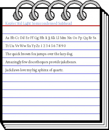 Kepler Std Light Semicondensed Subhead Font