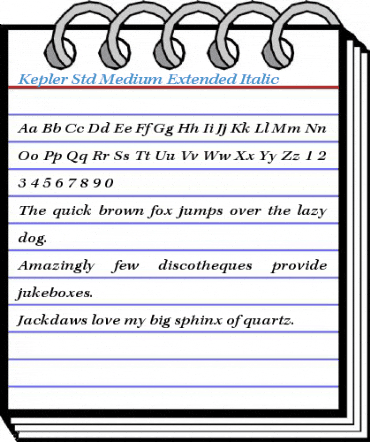 Kepler Std Medium Extended Italic Font