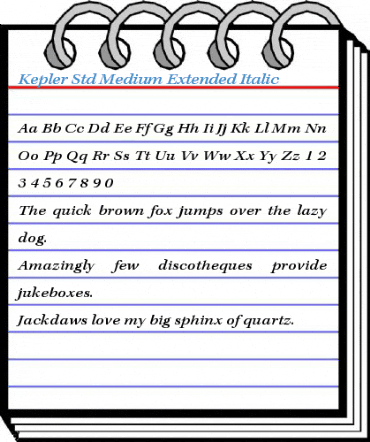 Kepler Std Medium Extended Italic Font