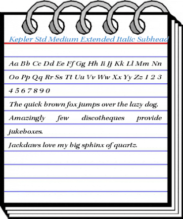 Kepler Std Medium Extended Italic Subhead Font
