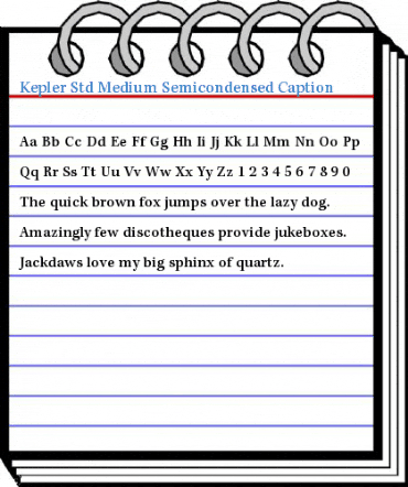 Kepler Std Medium Semicondensed Caption Font