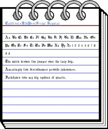 CallifontsD36PostScript Regular Font