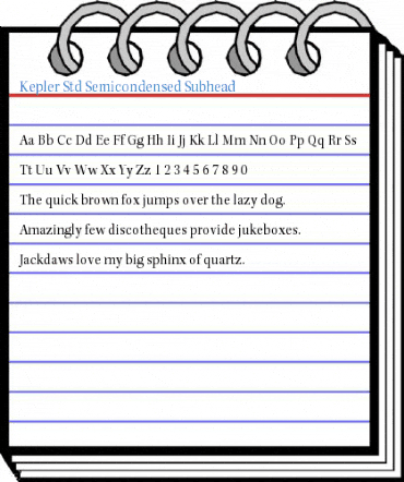 Kepler Std Semicondensed Subhead Font