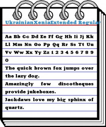 UkrainianXeniaExtended Regular Font