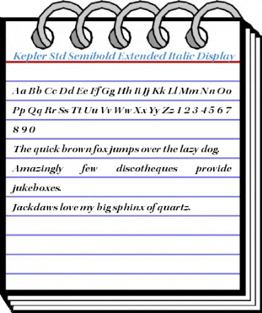 Kepler Std Semibold Extended Italic Display Font