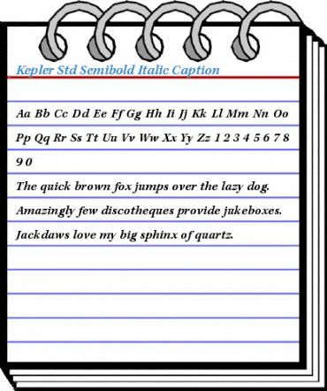 Kepler Std Semibold Italic Caption Font