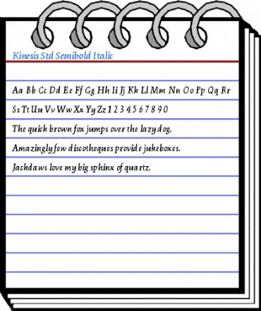 Kinesis Std Semibold Italic Font