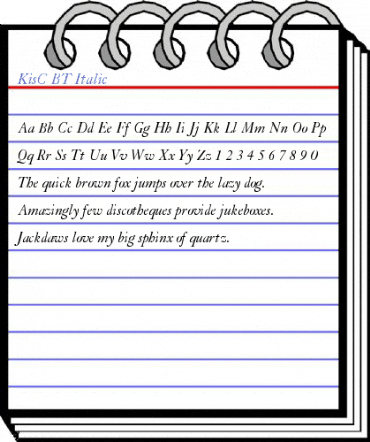 KisC BT Italic Font