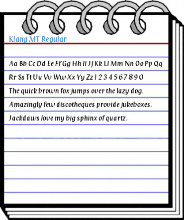 Klang MT Regular Font