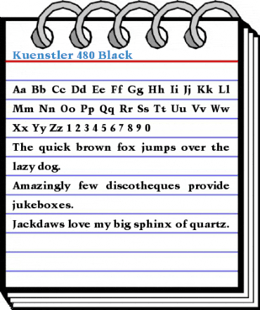 Kuenstler 480 Black Font