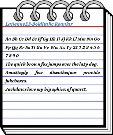 LatienneEF-BoldItalic Regular Font